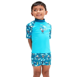 Plážový UV set triko a šortky Speedo modrý
