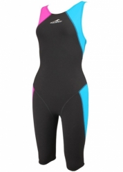 Závodní plavky - kombinéza Aquafeel Neck to Knee dámské trojbarevné