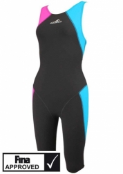 Závodní plavky - kombinéza Aquafeel Neck to Knee dámské trojbarevné