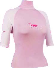 Plavecké UV tričko TWF růžovobílé