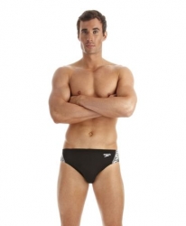 Pánské a juniorské plavky Speedo Monogram 7cm Brief černobílé