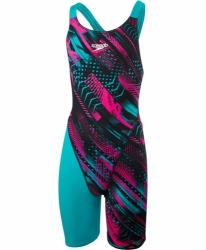 Závodní plavky - kombinéza Speedo Fastskin Openback Kneeskin  fialová