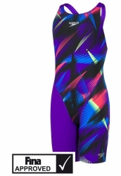 Závodní plavky - kombinéza Speedo Fastskin Openback Kneeskin modrofialové