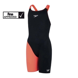 Závodní plavky - kombinéza Speedo Fastskin Openback Kneeskin růžovočerné