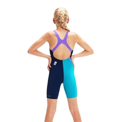 Závodní plavky - kombinéza Speedo Fastskin Openback Kneeskin modrofialové