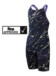 Závodní plavky - kombinéza Speedo Fastskin Openback Kneeskin modrožíhaná
