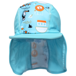 Dětská UV baseballová čepice SplashAbout modrá zvířátka