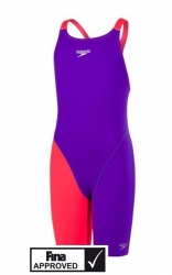 Závodní plavky - kombinéza Speedo Fastskin Openback Kneeskin růžovofialové