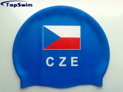 Plavecká čepice TopSwim česká vlajka modrá