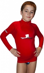 Plavecké UV triko TBF dětské červené dlouhý rukáv