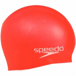 Plavecká čepice Speedo Plain Moulded Silicone Junior červená