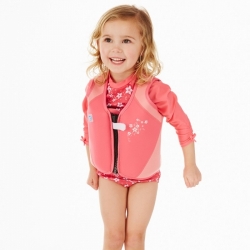 Dětská plavací vesta SplashAbout růžová květy