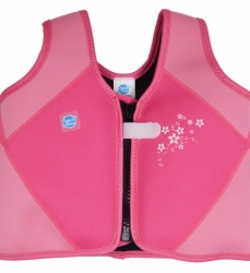 Dětská plavací vesta SplashAbout růžová květy