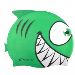 Dětská plavecká čepice Spokey žralok zelený