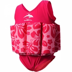 Obleček Konfidence na plavání růžové kytičky